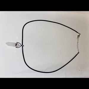 Clear white gemstone necklace
